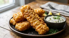 卵と牛乳を使わないサクサクのフィッシュスティック：炭酸水を使った軽い衣の秘訣